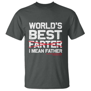 Retro World's Best Farter I Mean Father T Shirt Funny Best Dad TS10 Dark Heather Print Your Wear