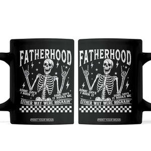 Rockin' Fatherhood Skeleton Coffee Mug Funny Dad Life Quote Gift for Fathers Day TS02 Black Print Your Wear