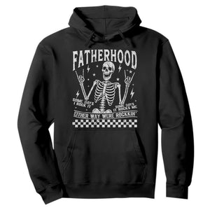 Rockin' Fatherhood Skeleton Hoodie Funny Dad Life Quote Gift for Fathers Day TS02 Black Print Your Wear