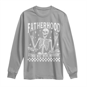 Rockin' Fatherhood Skeleton Long Sleeve Shirt Funny Dad Life Quote Gift for Fathers Day TS02 Sport Gray Print Your Wear