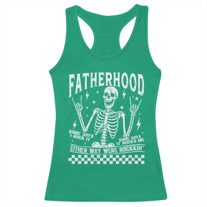 Rockin' Fatherhood Skeleton Racerback Tank Top Funny Dad Life Quote Gift for Fathers Day TS02 Irish Green Print Your Wear