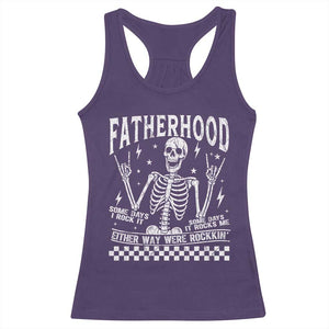 Rockin' Fatherhood Skeleton Racerback Tank Top Funny Dad Life Quote Gift for Fathers Day TS02 Purple Print Your Wear