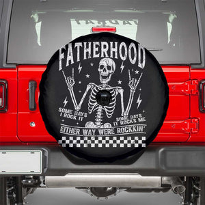 Rockin' Fatherhood Skeleton Spare Tire Cover Funny Dad Life Quote Gift for Fathers Day TS02 Black Print Your Wear