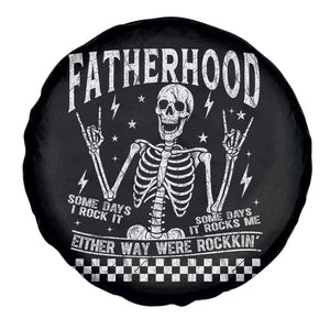 Rockin' Fatherhood Skeleton Spare Tire Cover Funny Dad Life Quote Gift for Fathers Day TS02 Print Your Wear