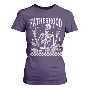 Rockin' Fatherhood Skeleton T Shirt For Women Funny Dad Life Quote Gift for Fathers Day TS02 Purple Print Your Wear