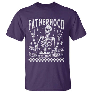 Rockin' Fatherhood Skeleton T Shirt Funny Dad Life Quote Gift for Fathers Day TS02 Purple Print Your Wear
