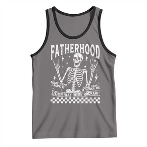 Rockin' Fatherhood Skeleton Tank Top Funny Dad Life Quote Gift for Fathers Day TS02 Deep Heather Black Print Your Wear