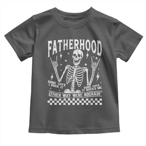 Rockin' Fatherhood Skeleton Toddler T Shirt Funny Dad Life Quote Gift for Fathers Day TS02 Dark Heather Print Your Wear