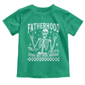 Rockin' Fatherhood Skeleton Toddler T Shirt Funny Dad Life Quote Gift for Fathers Day TS02 Irish Green Print Your Wear