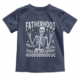 Rockin' Fatherhood Skeleton Toddler T Shirt Funny Dad Life Quote Gift for Fathers Day TS02 Navy Print Your Wear