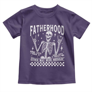 Rockin' Fatherhood Skeleton Toddler T Shirt Funny Dad Life Quote Gift for Fathers Day TS02 Purple Print Your Wear