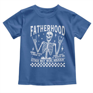 Rockin' Fatherhood Skeleton Toddler T Shirt Funny Dad Life Quote Gift for Fathers Day TS02 Royal Blue Print Your Wear