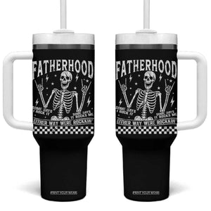 Rockin' Fatherhood Skeleton Tumbler With Handle Funny Dad Life Quote Gift for Fathers Day TS02 One Size: 40 oz Black Print Your Wear