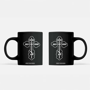 Russian Greek Byzantine Golden Orthodox Cross Father Son Holy Spirit Coffee Mug TS11 Black Print Your Wear