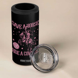 Save A Horse Ride A Cowgirl 4 in 1 Can Cooler Tumbler Subtle Lesbian Cowgirl Western LGBTQ Pride Month TS10 Print Your Wear
