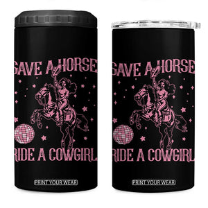 Save A Horse Ride A Cowgirl 4 in 1 Can Cooler Tumbler Subtle Lesbian Cowgirl Western LGBTQ Pride Month TS10 One Size: 16 oz Black Print Your Wear