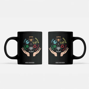 Save Bees Rescue Animals Recycle Plastic Plant Tree Coffee Mug Earth Day TS11 Black Print Your Wear
