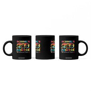 School's Out Forever Retired Teacher 2025 Coffee Mug Groovy Retirement TS10 Print Your Wear
