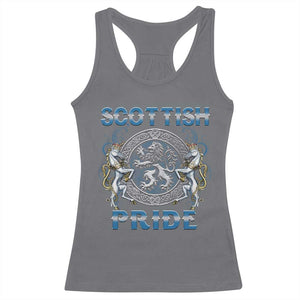 Scottish Pride Racerback Tank Top Lion Rampant Unicorns Scottish Flag TS11 Charcoal Print Your Wear