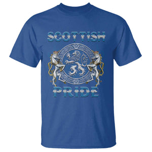 Scottish Pride T Shirt Lion Rampant Unicorns Scottish Flag TS11 Royal Blue Print Your Wear