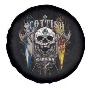 Scottish Warrior Spare Tire Cover Vintage Skull Celtic Cross Scottish Lion Rampant Flag TS11 Print Your Wear