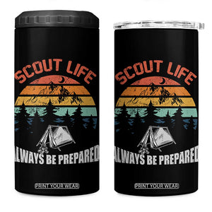 Scout Camping 4 in 1 Can Cooler Tumbler Scout Camping Always Be Prepared Hiking Camping Outdoors Troop Leader TS02 One Size: 16 oz Black Print Your Wear