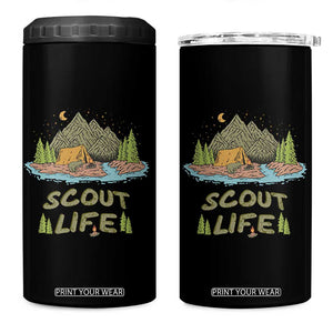 Scout Camping 4 in 1 Can Cooler Tumbler Scout Camping Life Hiking Camping Outdoors Troop Leader TS02 One Size: 16 oz Black Print Your Wear
