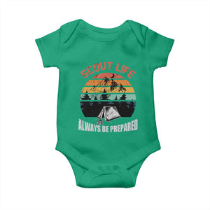 Scout Camping Baby Onesie Scout Camping Always Be Prepared Hiking Camping Outdoors Troop Leader TS02 Irish Green Print Your Wear