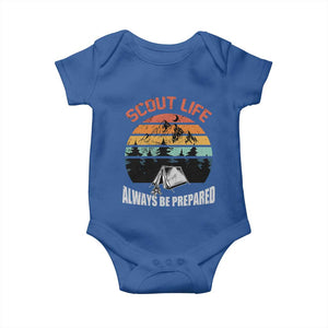 Scout Camping Baby Onesie Scout Camping Always Be Prepared Hiking Camping Outdoors Troop Leader TS02 Royal Blue Print Your Wear