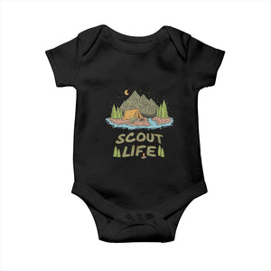 Scout Camping Baby Onesie Scout Camping Life Hiking Camping Outdoors Troop Leader TS02 Black Print Your Wear
