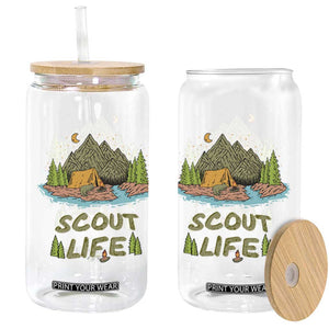 Scout Camping Glass Can Scout Camping Life Hiking Camping Outdoors Troop Leader TS02 Black Print Your Wear
