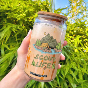 Scout Camping Glass Can Scout Camping Life Hiking Camping Outdoors Troop Leader TS02 Print Your Wear