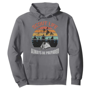 Scout Camping Hoodie Scout Camping Always Be Prepared Hiking Camping Outdoors Troop Leader TS02 Charcoal Print Your Wear