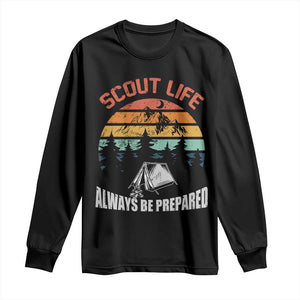 Scout Camping Long Sleeve Shirt Scout Camping Always Be Prepared Hiking Camping Outdoors Troop Leader TS02 Black Print Your Wear