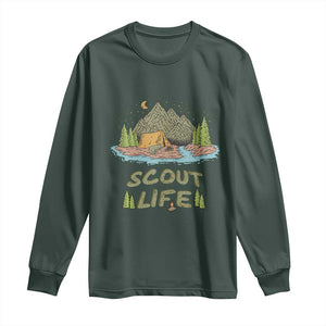 Scout Camping Long Sleeve Shirt Scout Camping Life Hiking Camping Outdoors Troop Leader TS02 Dark Forest Green Print Your Wear
