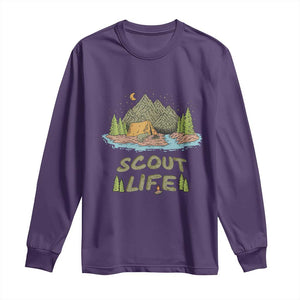 Scout Camping Long Sleeve Shirt Scout Camping Life Hiking Camping Outdoors Troop Leader TS02 Purple Print Your Wear