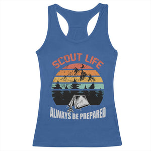 Scout Camping Racerback Tank Top Scout Camping Always Be Prepared Hiking Camping Outdoors Troop Leader TS02 Royal Blue Print Your Wear