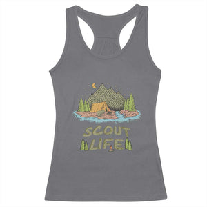 Scout Camping Racerback Tank Top Scout Camping Life Hiking Camping Outdoors Troop Leader TS02 Charcoal Print Your Wear