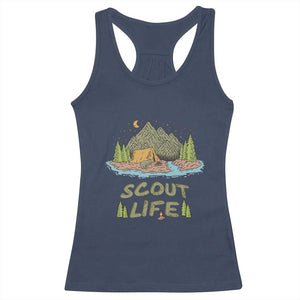 Scout Camping Racerback Tank Top Scout Camping Life Hiking Camping Outdoors Troop Leader TS02 Navy Print Your Wear