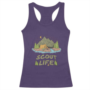Scout Camping Racerback Tank Top Scout Camping Life Hiking Camping Outdoors Troop Leader TS02 Purple Print Your Wear