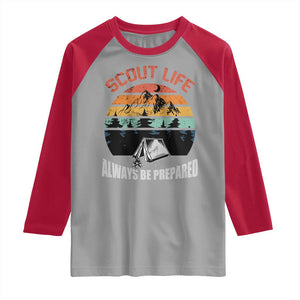 Scout Camping Raglan Shirt Scout Camping Always Be Prepared Hiking Camping Outdoors Troop Leader TS02 Sport Gray Red Print Your Wear