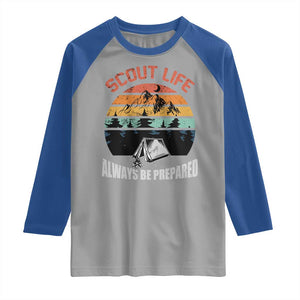 Scout Camping Raglan Shirt Scout Camping Always Be Prepared Hiking Camping Outdoors Troop Leader TS02 Sport Gray Royal Print Your Wear