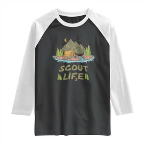 Scout Camping Raglan Shirt Scout Camping Life Hiking Camping Outdoors Troop Leader TS02 Black White Print Your Wear
