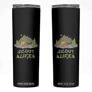 Scout Camping Skinny Tumbler Scout Camping Life Hiking Camping Outdoors Troop Leader TS02 Black Print Your Wear