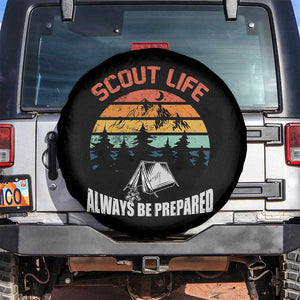 Scout Camping Spare Tire Cover Scout Camping Always Be Prepared Hiking Camping Outdoors Troop Leader TS02 No hole Black Print Your Wear