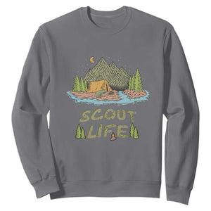Scout Camping Sweatshirt Scout Camping Life Hiking Camping Outdoors Troop Leader TS02 Charcoal Print Your Wear
