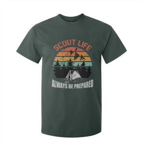 Scout Camping T Shirt For Kid Scout Camping Always Be Prepared Hiking Camping Outdoors Troop Leader TS02 Dark Forest Green Print Your Wear