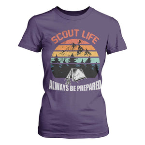 Scout Camping T Shirt For Women Scout Camping Always Be Prepared Hiking Camping Outdoors Troop Leader TS02 Purple Print Your Wear