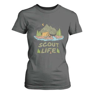 Scout Camping T Shirt For Women Scout Camping Life Hiking Camping Outdoors Troop Leader TS02 Dark Heather Print Your Wear
