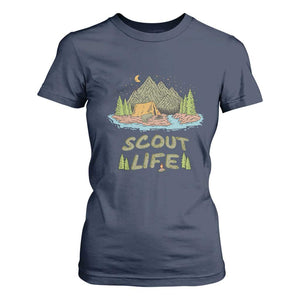 Scout Camping T Shirt For Women Scout Camping Life Hiking Camping Outdoors Troop Leader TS02 Navy Print Your Wear